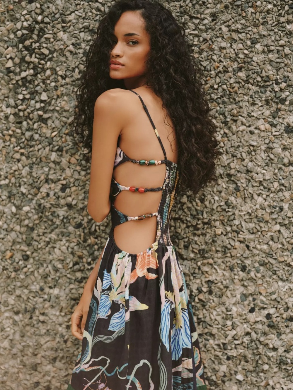 Anthropologie Celandine x Sarah Gordon Cutout Midi Dress Sundress size XXS nwt